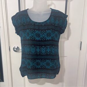 Pink Republic Black and Blue Women's Blouse